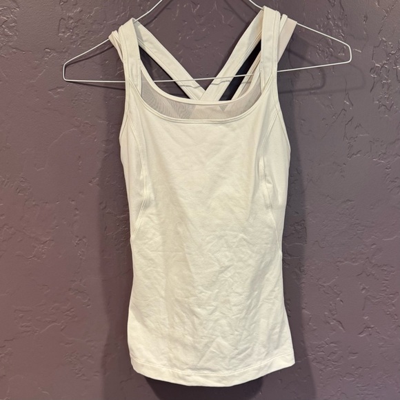 lululemon athletica Tops - Lululemon Athletica White Tank Top with built in bra - 4